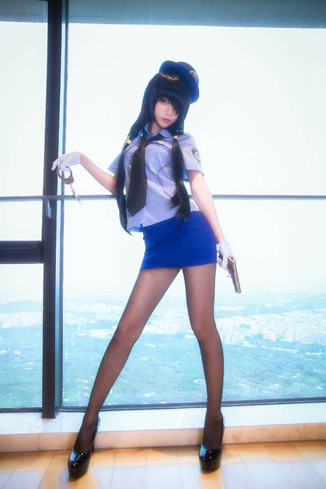 [唯美写真杂集]ID0337 约会大作战时崎狂三女警制服COS[16P]--性感提示：撅臀漏胸娇俏暴露高清大图妖精